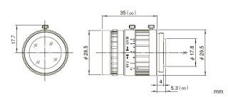 Objektiv Fujinon HF9HA-1B - schematický nákres Objektiv Fujinon HF9HA-1B - schematický nákres
