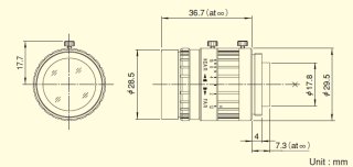 Objektiv Fujinon DF6HA-1B - schematický nákres Objektiv Fujinon DF6HA-1B - schematický nákres