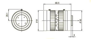Objektiv Fujinon HF12.5SA-1 - schematick nkres