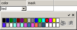 Editor of the attribute colors of the color data element