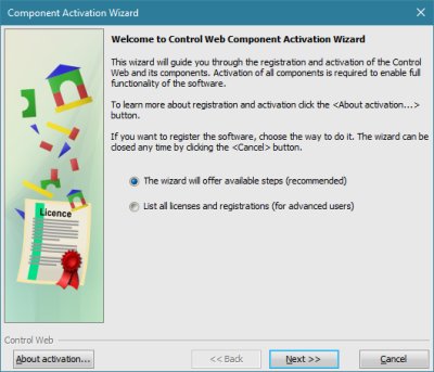 Component Activation Wizard.